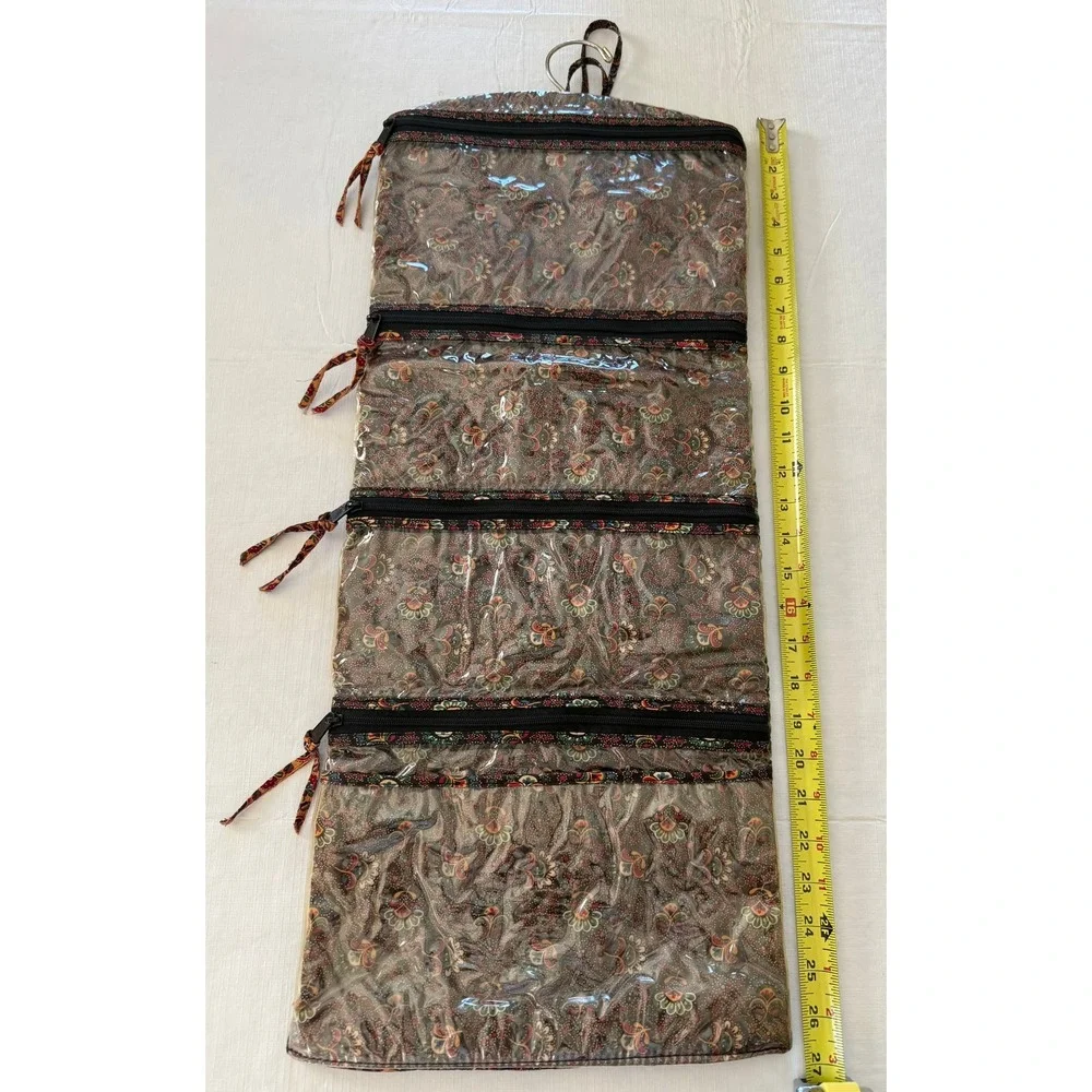 Vera Bradley Vintage Quilted Paisley Hanging Travel Organizer‎ Collette Black